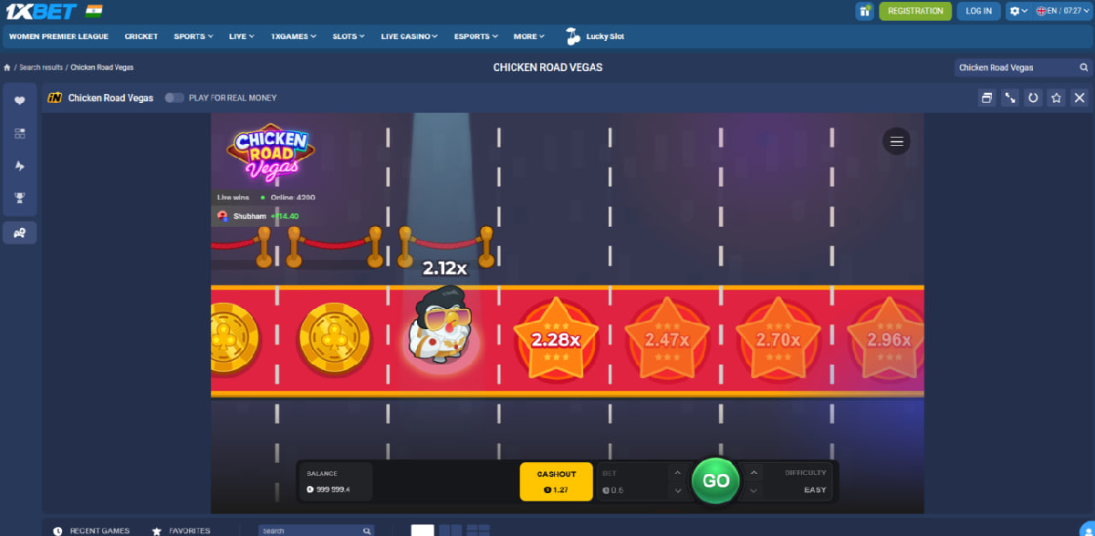 Chicken Road Vegas game theme showing risk-based progression and visual style