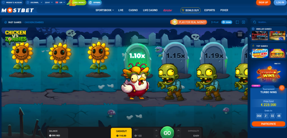 Chicken vs Zombies demo and real money mode