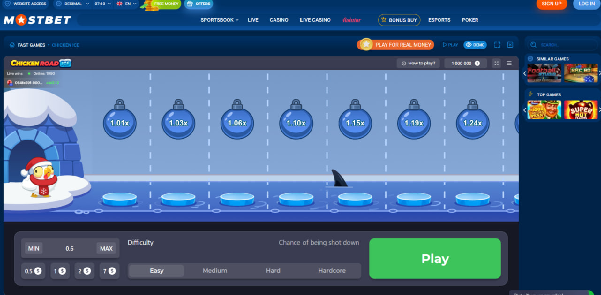 Chicken Road Ice overview with RTP 95.5%, difficulty levels and multiplier structure