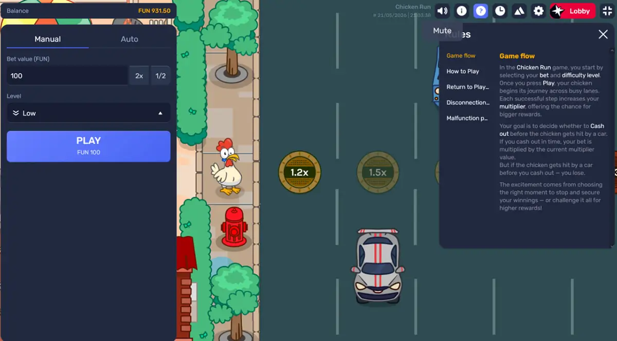 Chicken Run how to play guide with bet settings, road steps and cashout rules Chicken Run how to play guide with bet settings, road steps and cashout rules