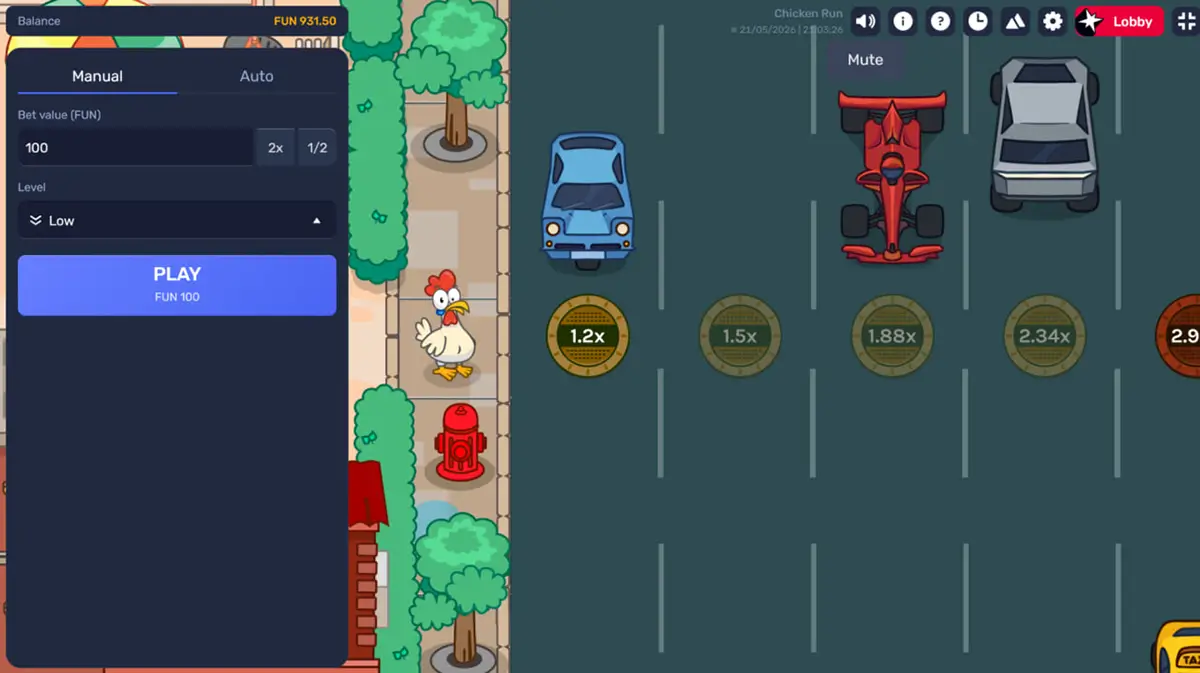 Chicken Run game overview with ICONIC21 provider, RTP and cashout features Chicken Run game overview with ICONIC21 provider, RTP and cashout features