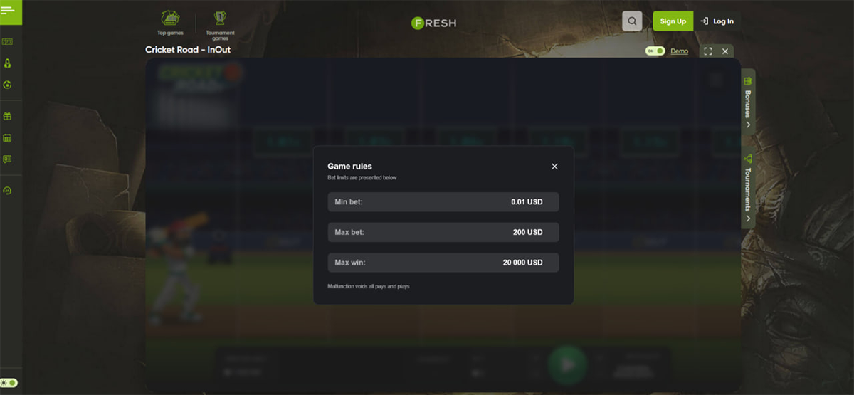 Cricket Road game demo mode vs real money gameplay comparison